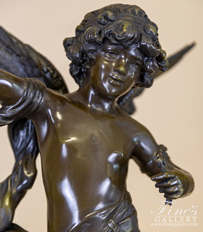 Bronze Statues  - Winged Cherub Boy - BS-1616